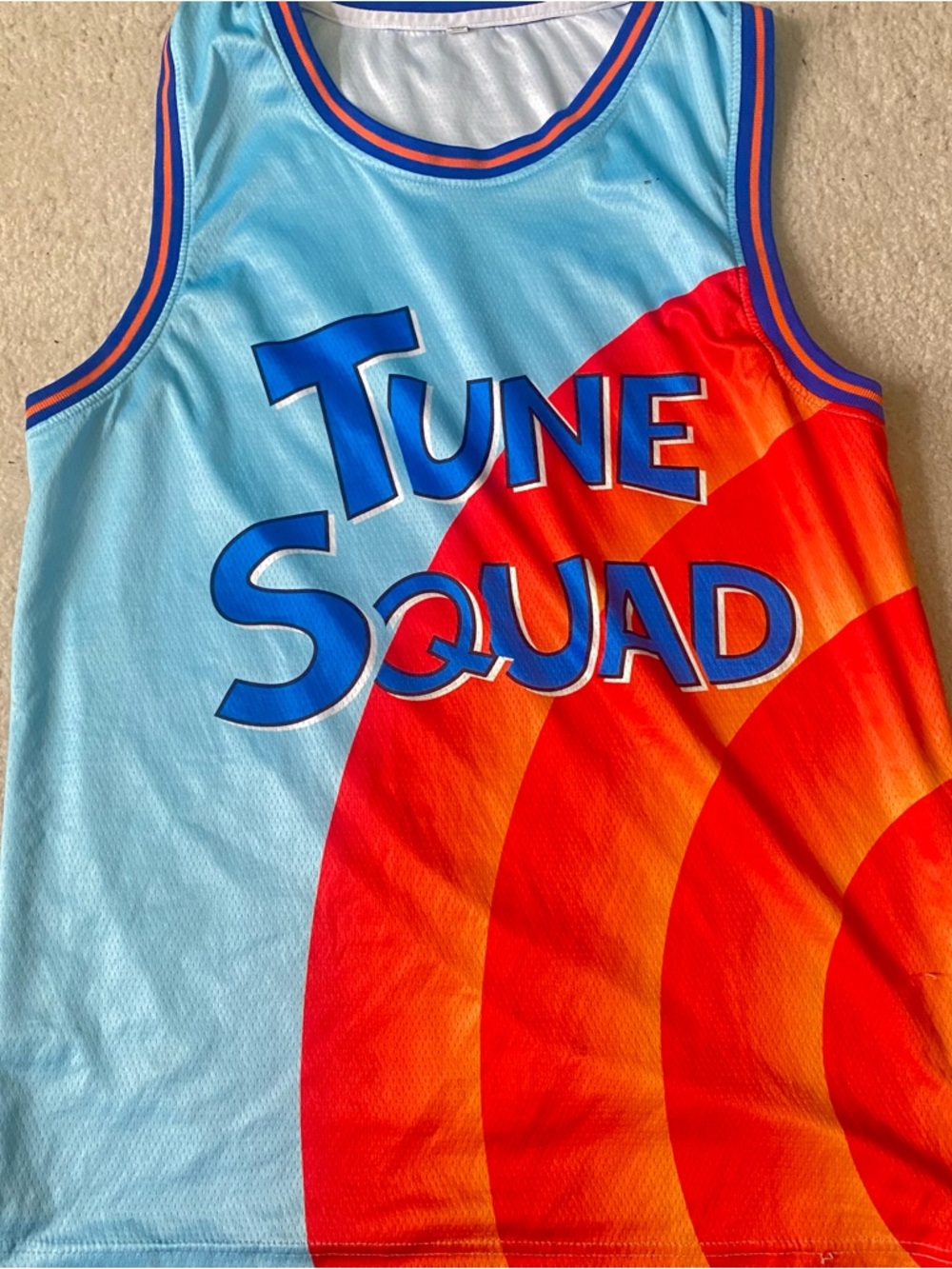 Tune Squad Retro Basketball Jersey - Light Blue & Orange